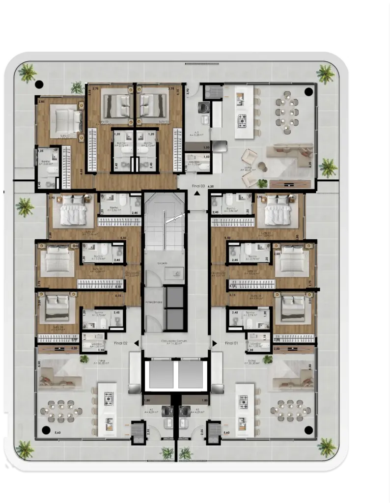 Planta aptos tipo